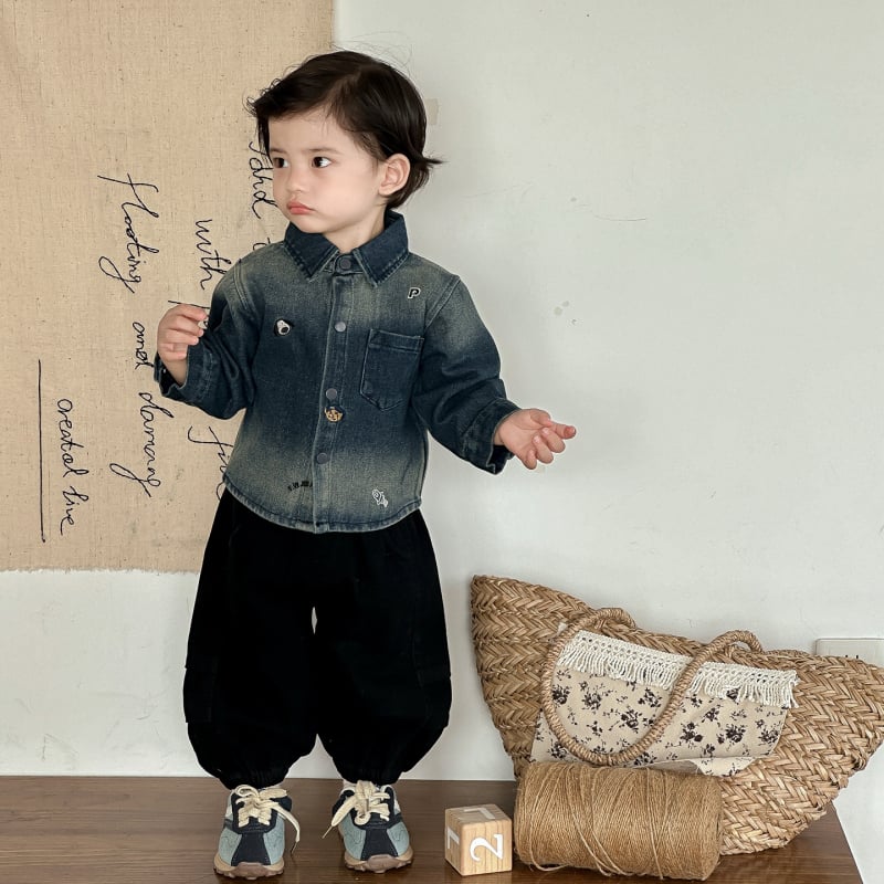 DIANXI Dječji dvodijelni set za dječake: denim košulja-jakna i pamuk hlače, korejski stil, jesen 2025