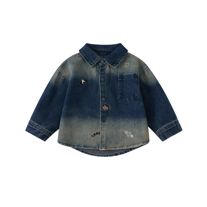 DIANXI Dječji dvodijelni set za dječake: denim košulja-jakna i pamuk hlače, korejski stil, jesen 2025