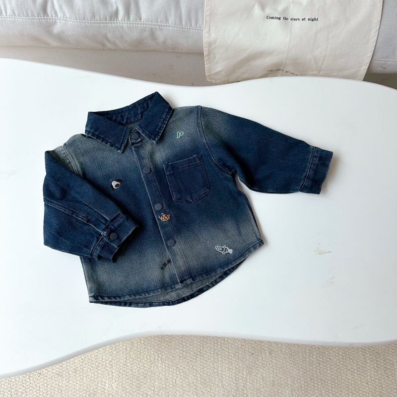 DIANXI Dječji dvodijelni set za dječake: denim košulja-jakna i pamuk hlače, korejski stil, jesen 2025