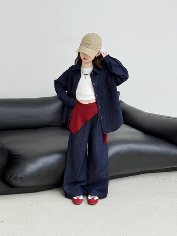 Lányoknak szóló tavasz–ősz mellény- és ing készlet, 2 darab, 80% pamut, puha feldolgozású anyag, hosszú ujjú