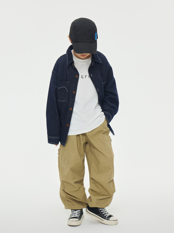 Jachetă jean pentru copii, 85% bumbac, unisex, închidere cu nasturi, toamnă 2024, vârsta 3–8 ani