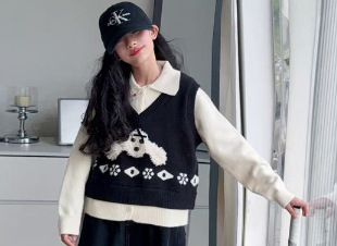 Lányok őszi kétrészes szett — hosszú ujjú felső és nadrág, anyaga: poliészter 70% pamutkeverék, iskolai stílus, minták: állatok/egyszínű/egyéb, 8+ éveseknek, őszi