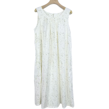 Női hálóing, ujjatlan, kerek nyakú, japán-koreai stílusú (Milk Silk; 90% poliészter; vékony anyag; középméretű hossz)