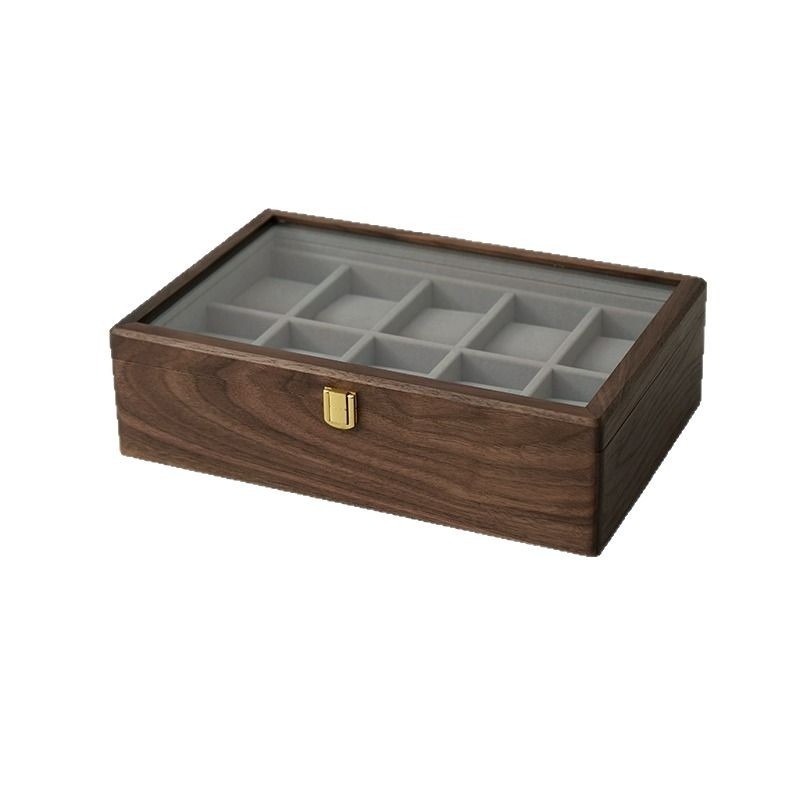 Kutija za satove od orašćevog drveta, klasičan kineski stil, pregrade 2/3/5/10