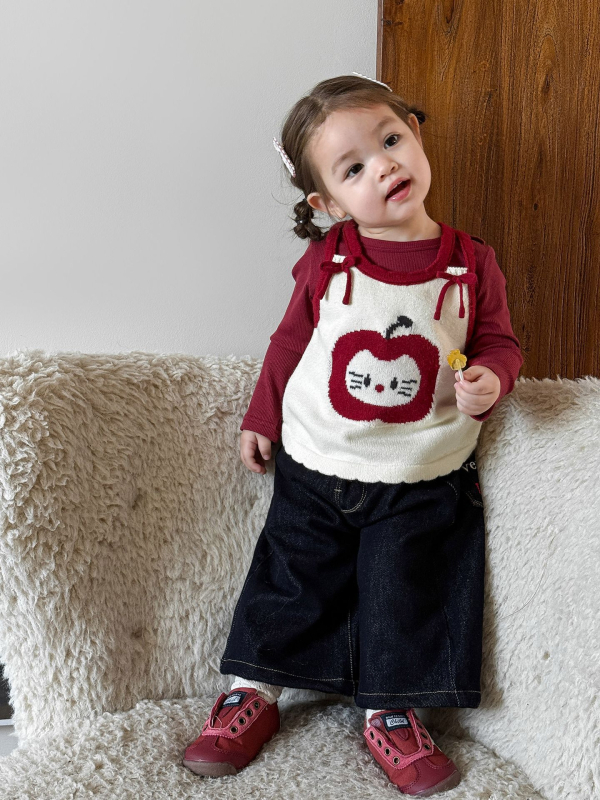 Dječje hlače za djevojčice – korejski stil, srednji porast, pamuk džins, sastav 48% pamuk, 37% lyocell, 14% poliester, 1% elastan, jesen 2025, uzrast 1–3 godine