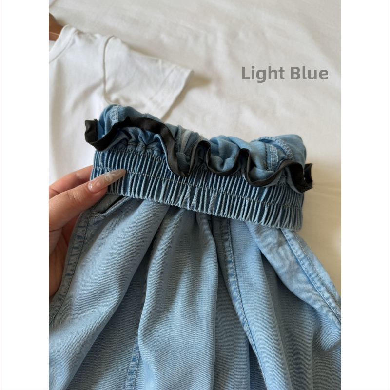 Detské nohavice z Lyocell Denim proti komárom, 65% Lyocell, jednobarevné, leto 2025, Casual