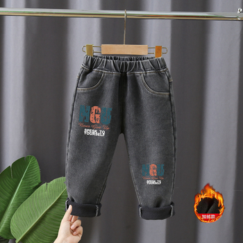 Dječje traperice s flis podstavom, jesen-zima, denim, 70% pamuka, srednji pojas