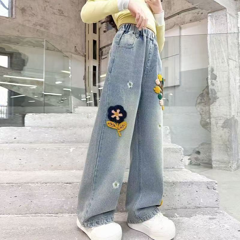 Lányoknak gyerek flanel nadrág elasztikus derékkal – tavasz-ősz, 1-3 éveseknek, kényelmes hétköznapi stílus