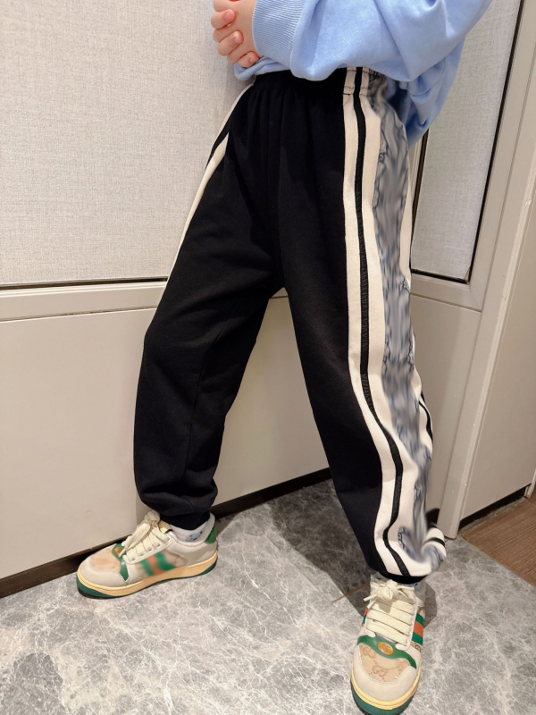 Uniszex gyerekeknek jeans-stílusú nadrág, 100% pamut, csíkos minta, rugalmas derék