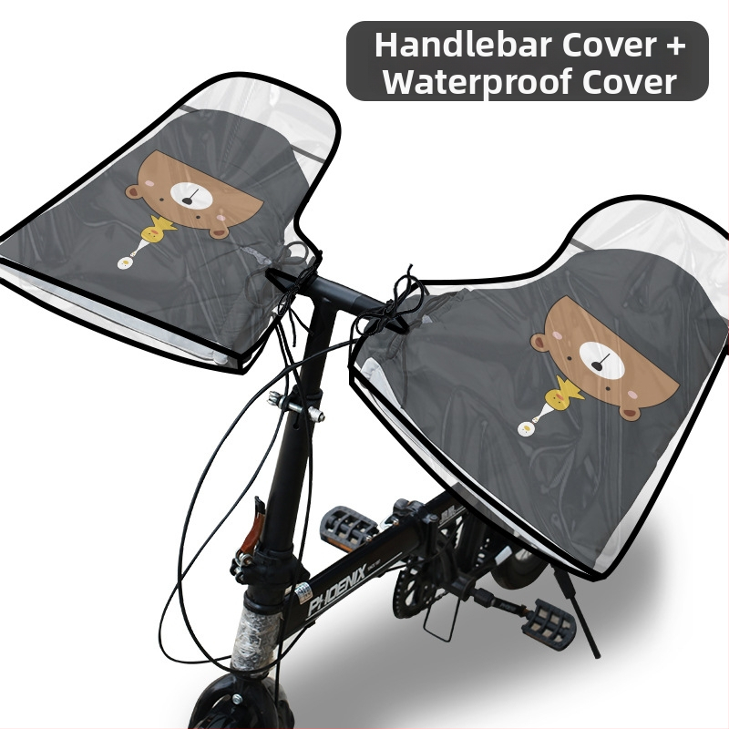 Kryt riadidla pre horský bicykel s fleecovou podšívkou, vodeodolný PVC materiál; Značka Collection leopard; Dospelí, Unisex; Rukavice pre bicykel, Rukavice na závod