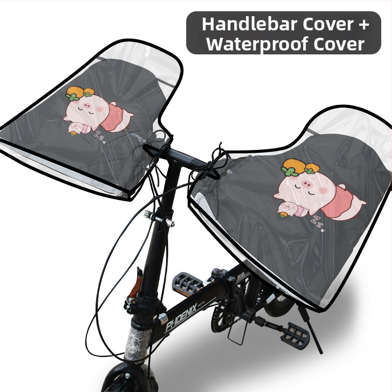 Kryt riadidla pre horský bicykel s fleecovou podšívkou, vodeodolný PVC materiál; Značka Collection leopard; Dospelí, Unisex; Rukavice pre bicykel, Rukavice na závod