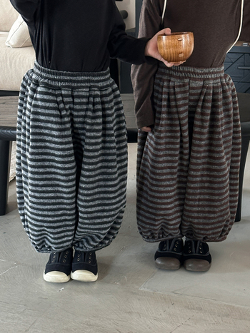 Dječje hlače s prugama, širokih nogavica, visokim strukom, 80% polyester, Cowboy tkanina