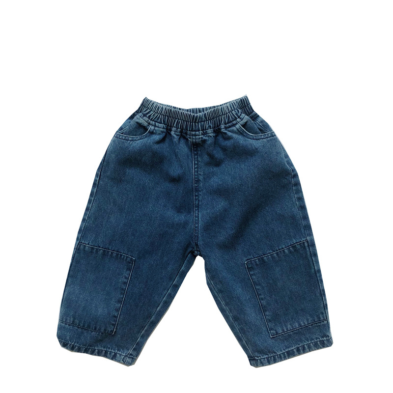 Dječje traperice u korejskom stilu, denim, 100% pamuk, visoki struk — Marka Kaqi Emperor
