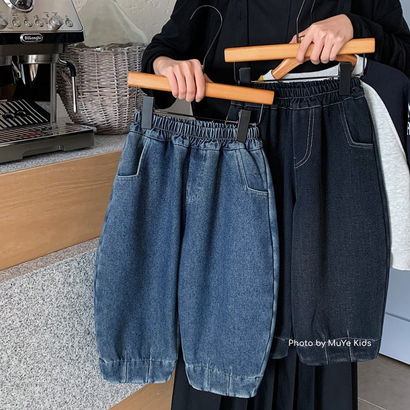 Dječje traper hlače s fleece podstavom, korejskog stila, zima, 70% pamuka / 20% poliestera / 10% reciklirane vlakna, peskano pranje