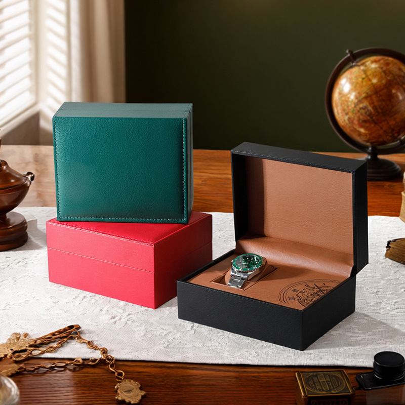 Kutija za prikaz sati Laengdas, na skladištu, visoko gustoće vlaknasta ploča, prilagođena izrada, završna ambalaža