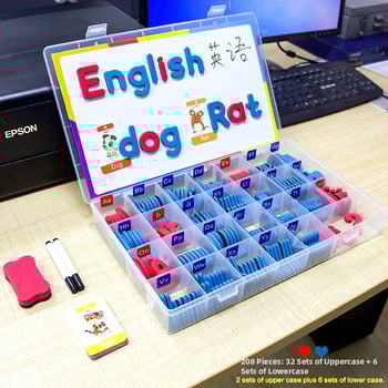 Обучителни магнитни букви за английски език – ранно образование, магнитен материал, марка Magnetic Hui Duck, за деца 4–6 години