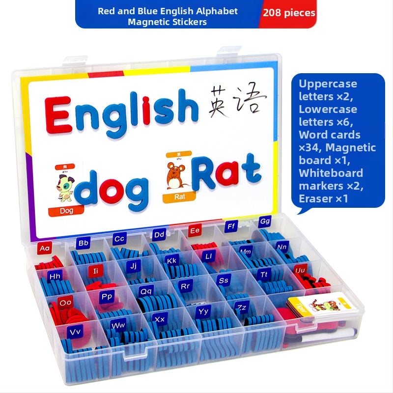 Обучителни магнитни букви за английски език – ранно образование, магнитен материал, марка Magnetic Hui Duck, за деца 4–6 години