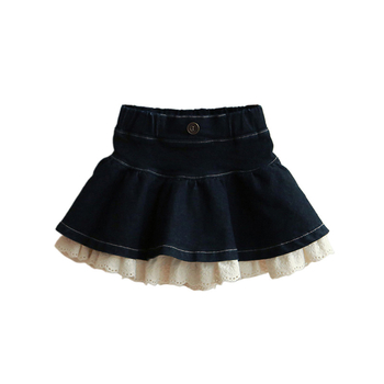 Denim szoknya lányoknak — 90% pamut, enzimes mosás, pamut bélés, univerzális stílus
