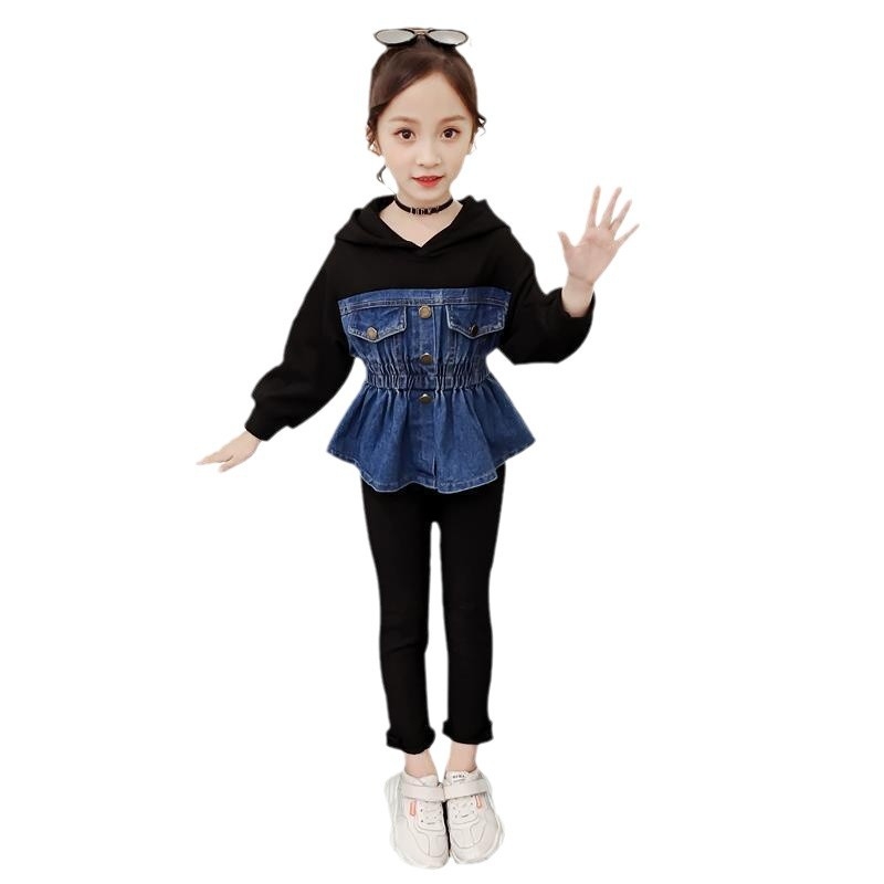 Gyerekeknek készült koreai stílusú őszi 2 részes öltözet, hosszú ujjú, korduroj anyag nyúl szőrrel (71–80%), 2025 tavasz