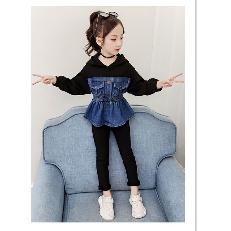 Gyerekeknek készült koreai stílusú őszi 2 részes öltözet, hosszú ujjú, korduroj anyag nyúl szőrrel (71–80%), 2025 tavasz