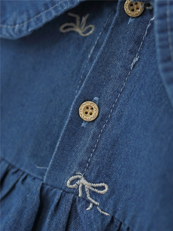 Принцес рокля за бебета и малки деца, памучна материя, едноцветна, 95% памук, за деца 1–3 години, есен 2025.