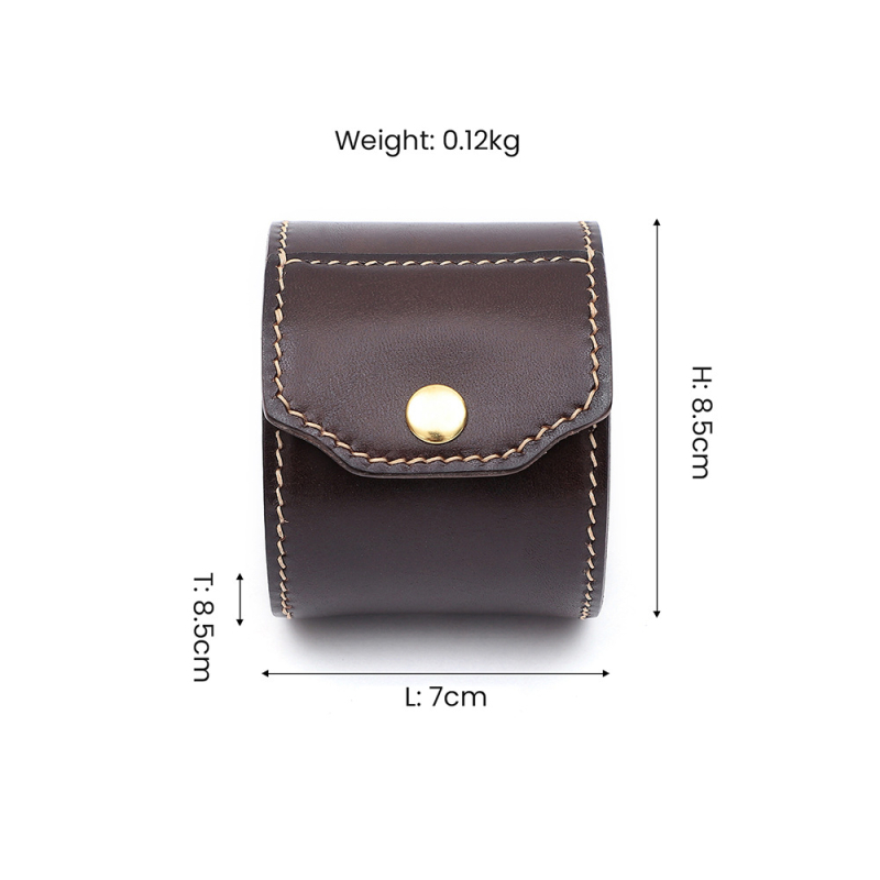 Dujiang kožna kružna kutija za satove — ručno izrađena, moguć tisak logotipa, 1 komad, proljeće 2025 izlazak