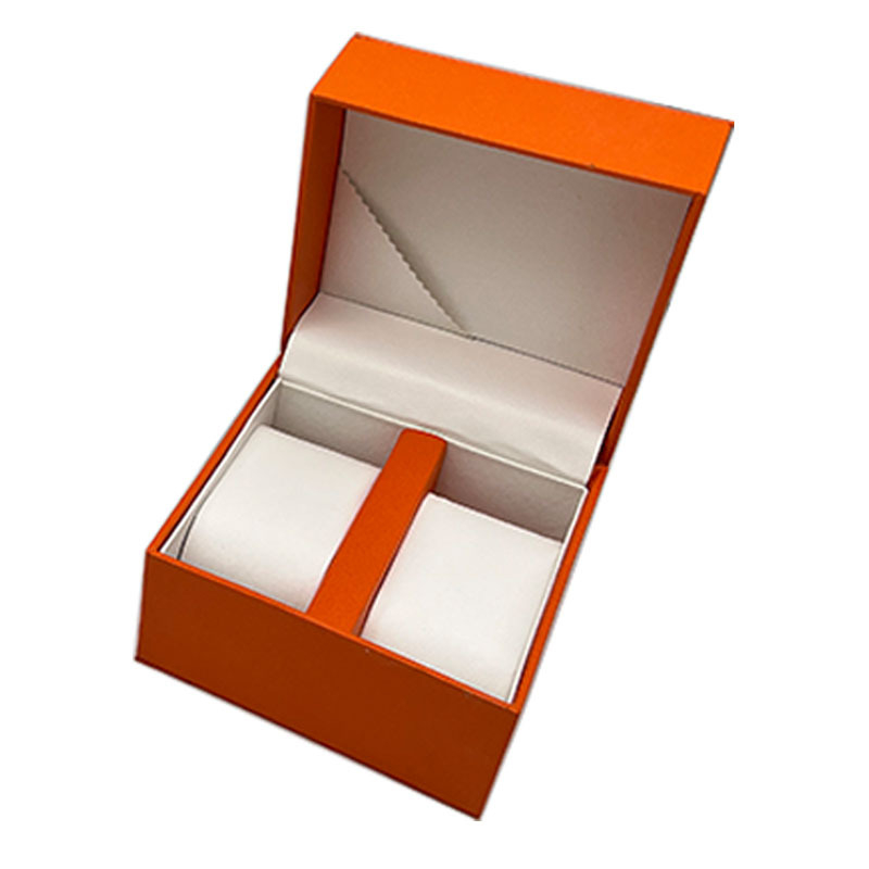 PU kožna kutija za satove, dvotonska, poklopac s preklopom, kapacitet za dva sata, model 7685