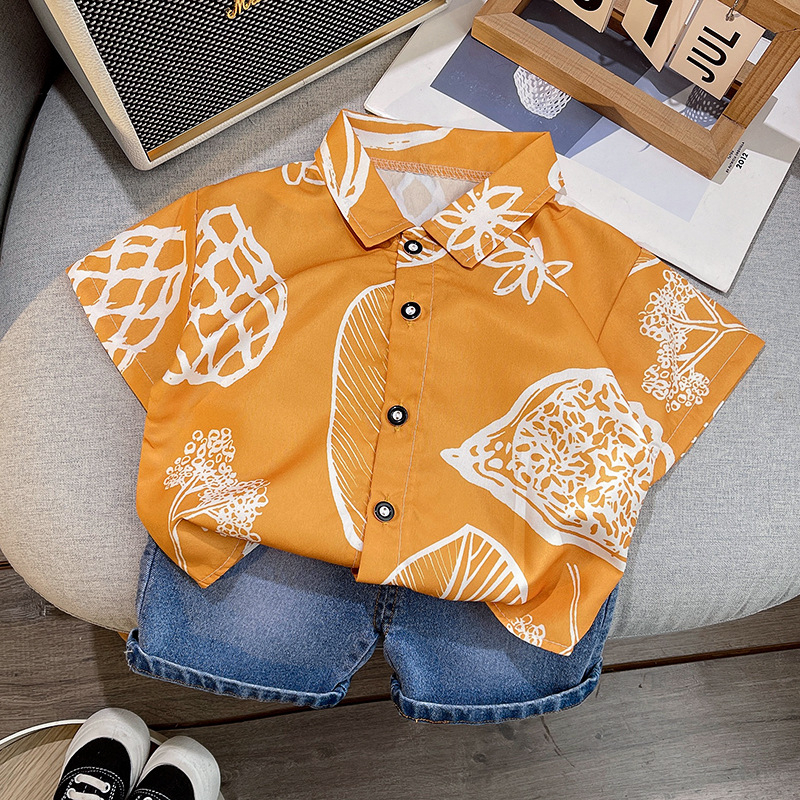 Dječji dvodijelni set: majica s kratkim rukavima s natpisom i hlače od pamuk-denima, 95% pamuk, unisex, ljeto 2024