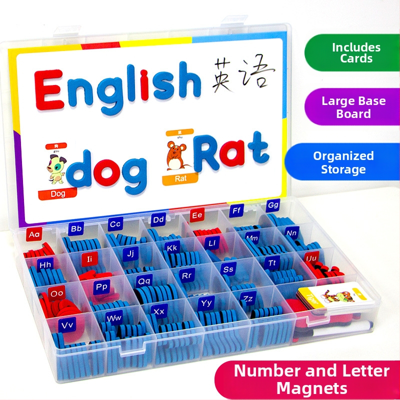 Magnetilised inglise tähed lastele – õigekirja magnetmäng, magnetne materjal, kaubamärk Magnetic Hui Duck, vanus 4-6 aastat