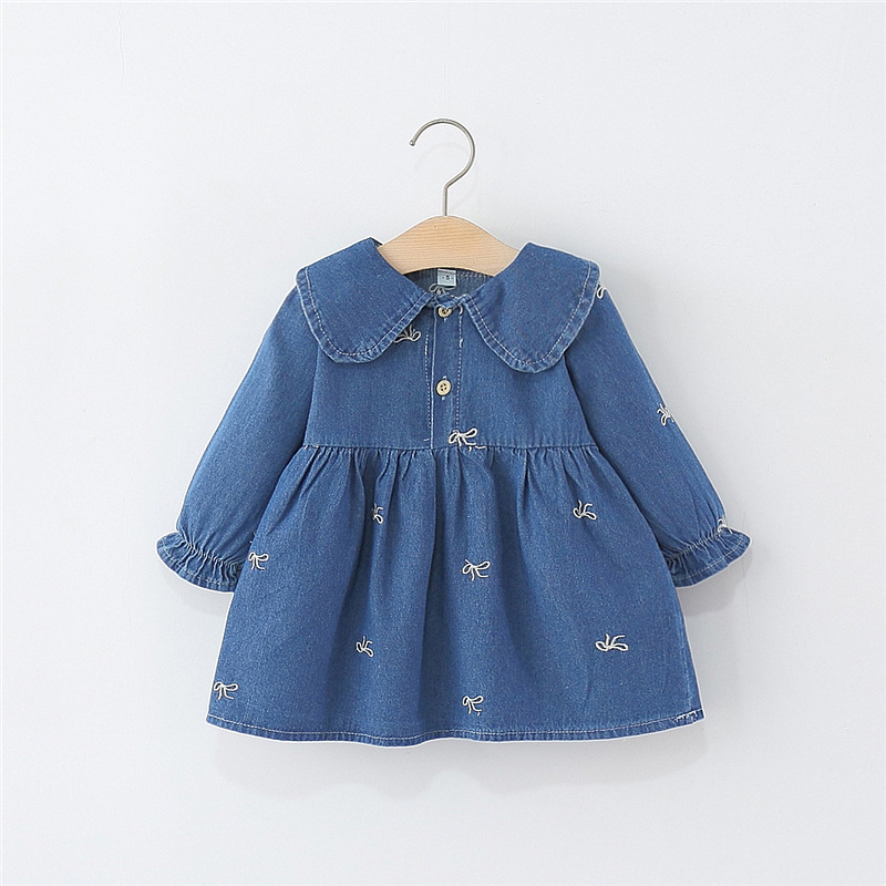 Princese kleita zīdaiņiem meitenēm - kokvilna, vienkrāsaina, rudens 2025, vecums 1–3 gadi