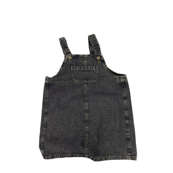 Detské denim šaty s ramienkami v kórejskom štýle, 100% bavlna, jednofarebná, vek 3-8 rokov, leto 2025, značka Kaqi Emperor