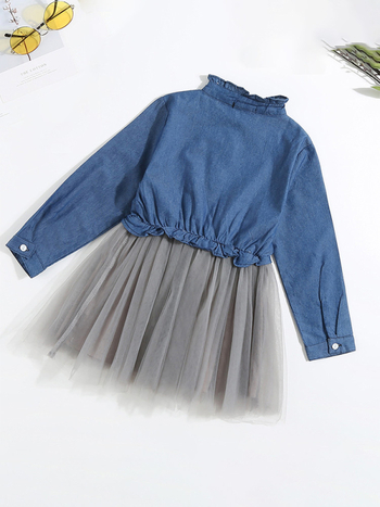 Детска рокля принцеса с дълги ръкави, 100% памук, мека обработка, есен 2023