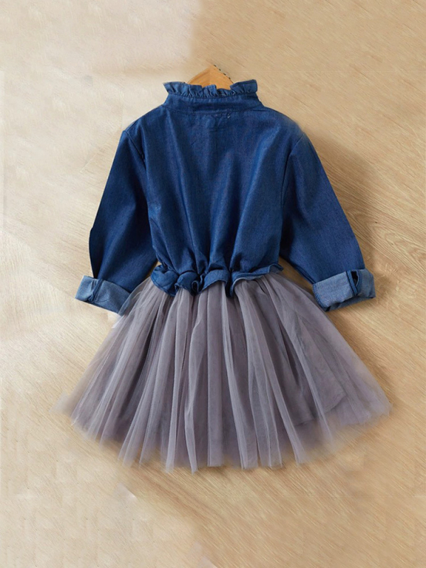 Детска рокля принцеса с дълги ръкави, 100% памук, мека обработка, есен 2023