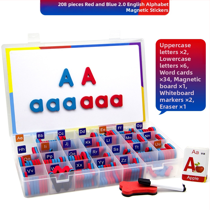 Magnetilised inglise tähed - magnetiline õppemäng inglise keele varases õppes, lastele 4-6 aastat, bränd Magnetic Hui Duck