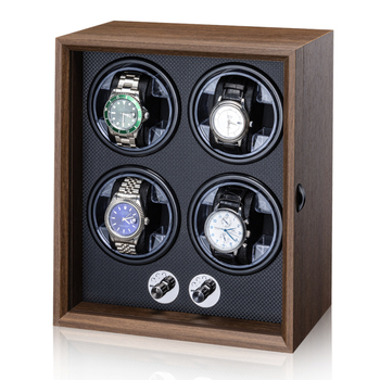 Kutija za satove od orahovog drveta s višestrukim prikazom za mehaničke satove, električno napajanje, model 5HHTM, laminirana izrada, pakiranje u 4 sloja