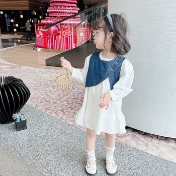 Детски комплект от две части: Corduroy жилетка и рокля за момичета, с презрамки, А-линий силует, едноцветен, 96–100% акрил, подплата от акрил, за новородени 0–12 месеца