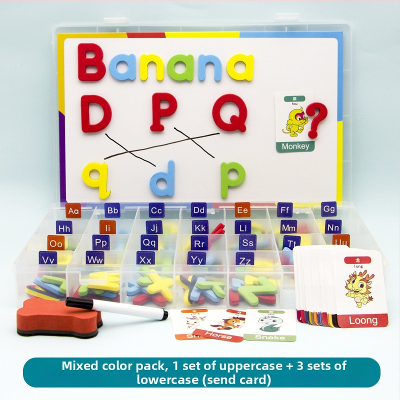 Magnetilised inglise tähed – magnetiline materjal, õppevahend inglise keele õpetamiseks lastele vanuses 4–6 aastat, kaubamärk Magnetic Hui Duck