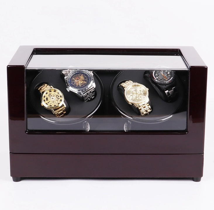 Óra forgató doboz, elektromos motoros, 4+0 rekesz, fa kivitel