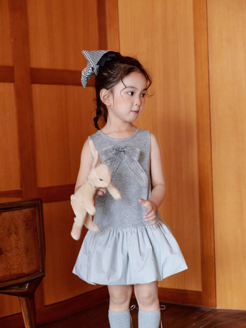 Детска безръкавна плетена памучна рокля с памучна подплата, мека обработка, едноцветна