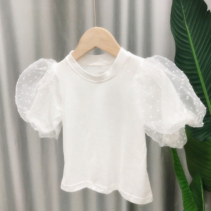 Dvodjelni set za djevojčice: suknja i top, korejski stil, pamuk 95%, točkasti uzorak, ljeto, kratkih rukava