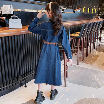 Детска рокля принцеса в Korean стил, дълги ръкави, памук 88%, за момичета над 8 години, пролетно‑есенна