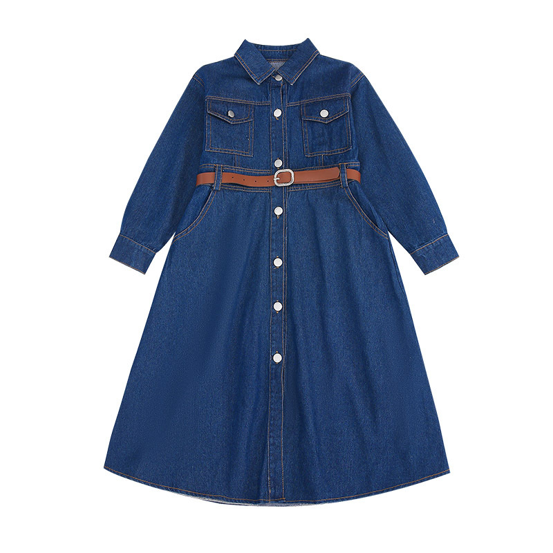 Детска рокля принцеса в Korean стил, дълги ръкави, памук 88%, за момичета над 8 години, пролетно‑есенна