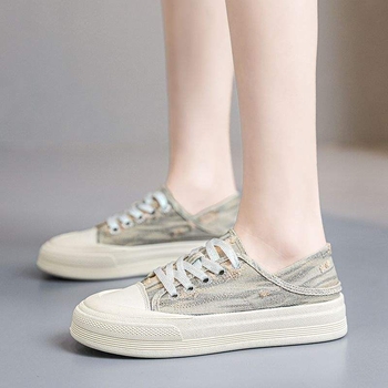 Dailūs platninių batų moterims - Denim viršus, žemas profilis, guma padukas, PU įdėklas, 2024. m. pavasaris