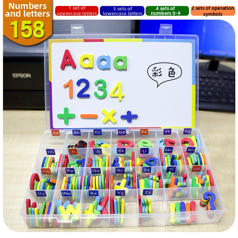 Magneetiline inglise tähestiku komplekt varajaks hariduseks – magnetilised tähed inglise foneetika jaoks, vanus 4–6 aastat, bränd Magnetic Hui Duck