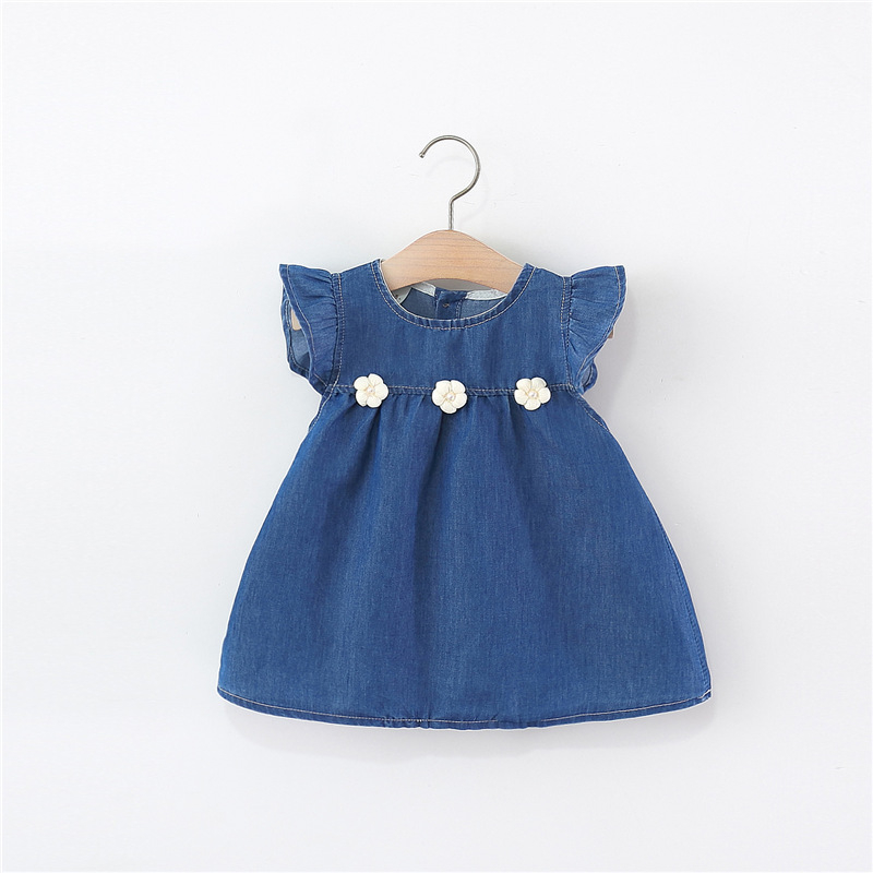 Koreai stílusú nyári ujjatlan hercegnőruha lányoknak, 95% pamut