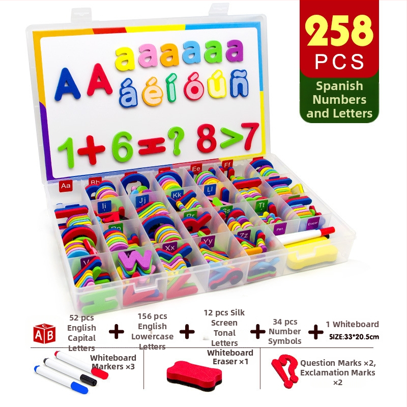 Magnetilised inglise tähed – varajase hariduse õpetamisvahend, magnetmaterjal, lastele 4–6 aasta vanuses