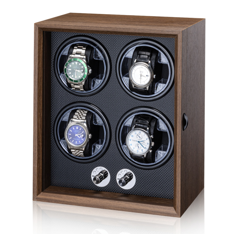Навивател за часовници от орехово дърво, механичен с множество секции, електрически, модел 5HHTM, слоеста изработка