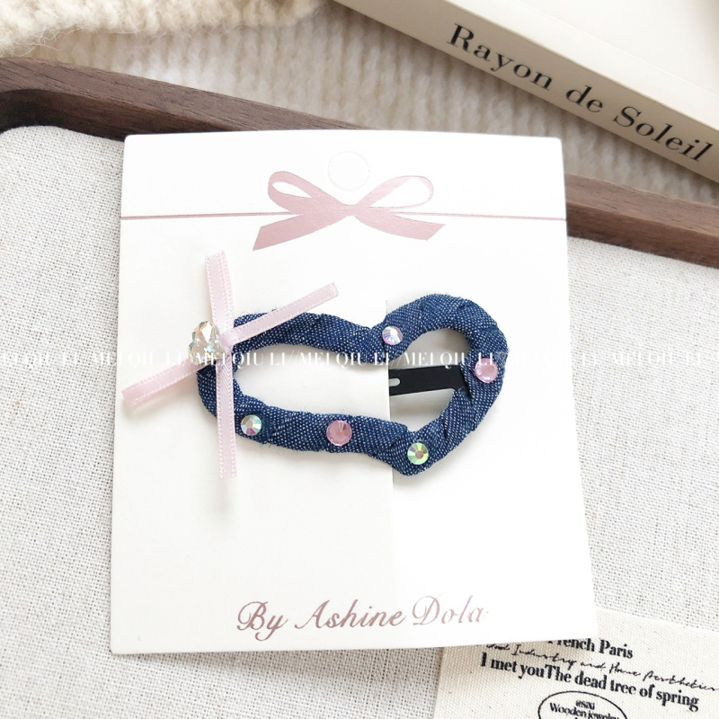 Korejskog stila vintage ukosnica za kosu s mašnicom, kristalima, srcima i zvjezdicama – ručna izrada BB klips