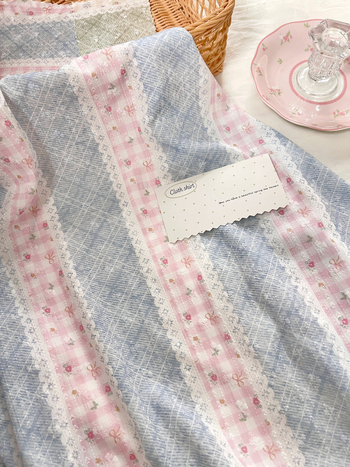 Тъкани за бебешки и детски дрехи — 75% бамбукови влакна, 25% памук — тисната дантела, пачворк и офсетен печат (за покривка за маса)