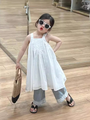 Детска рокля принцеса за лято, 100% памук, стил принцеса, за деца 3–8 г